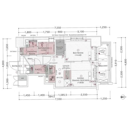 エステムプラザ名古屋D.C.2027の物件間取画像